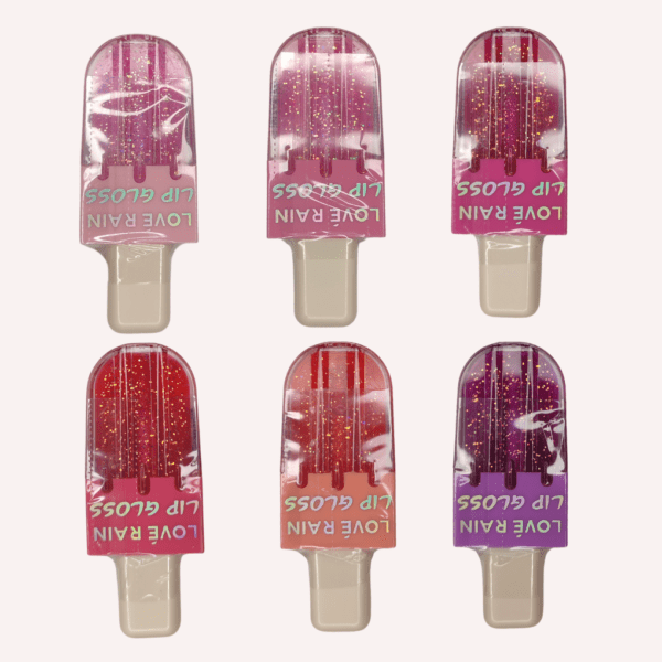 lip gloss com partículas de brilho love rain
