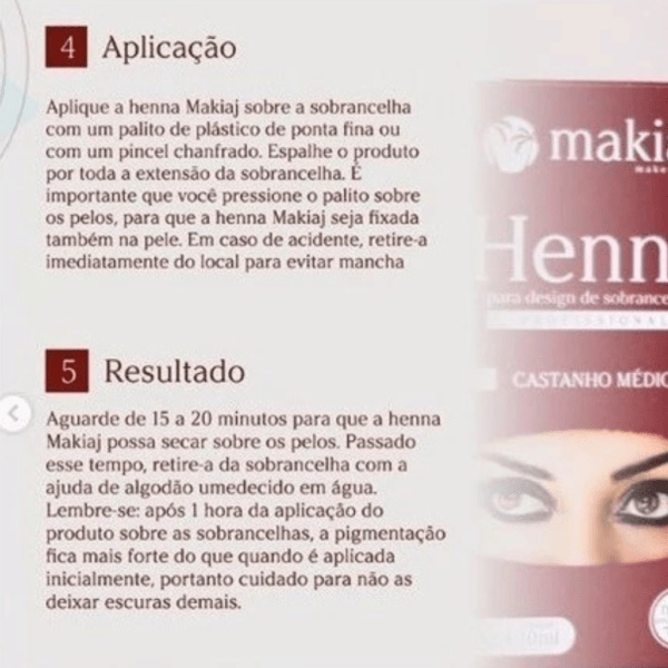 henna p/ sobrancelha castanho escuro