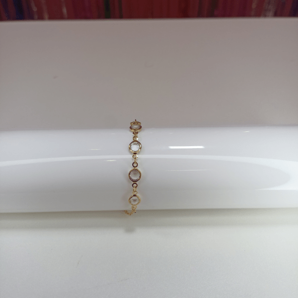 pulseira cristal dourada