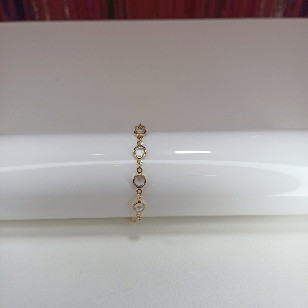 pulseira cristal dourada