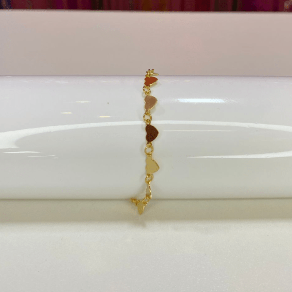 pulseira coração dourado