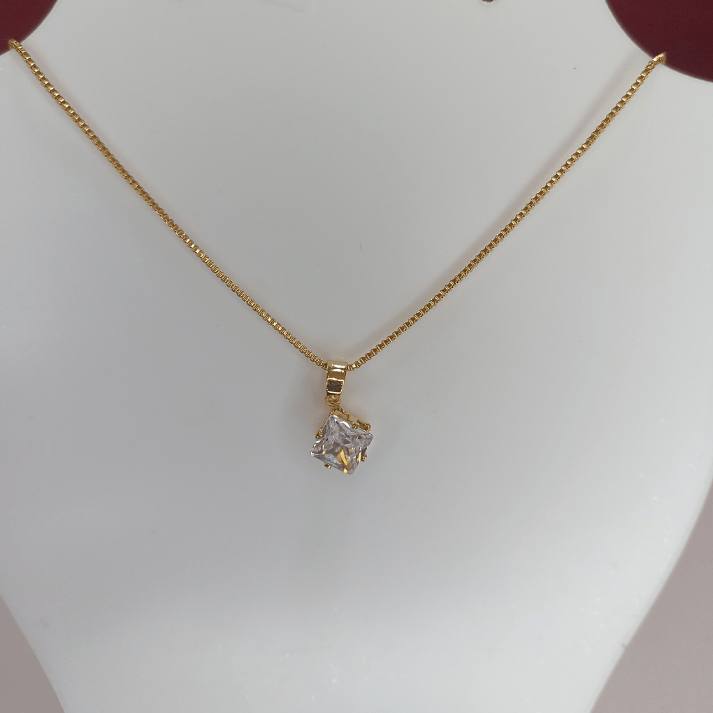 colar ponto de luz diamente dourado