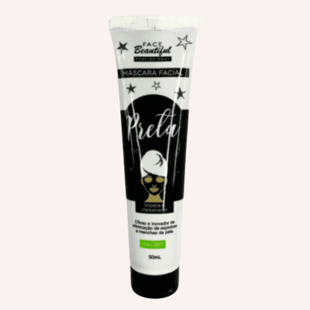 máscara facial preta bisnaga face beautiful
