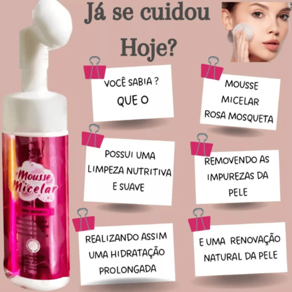 mousse micelar rosa mosqueta soul cosméticos