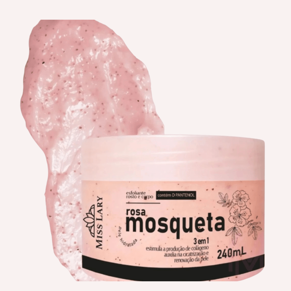 esfoliante rosa mosqueta corpo e rosto miss lary