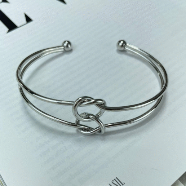 bracelete laço duplo prata