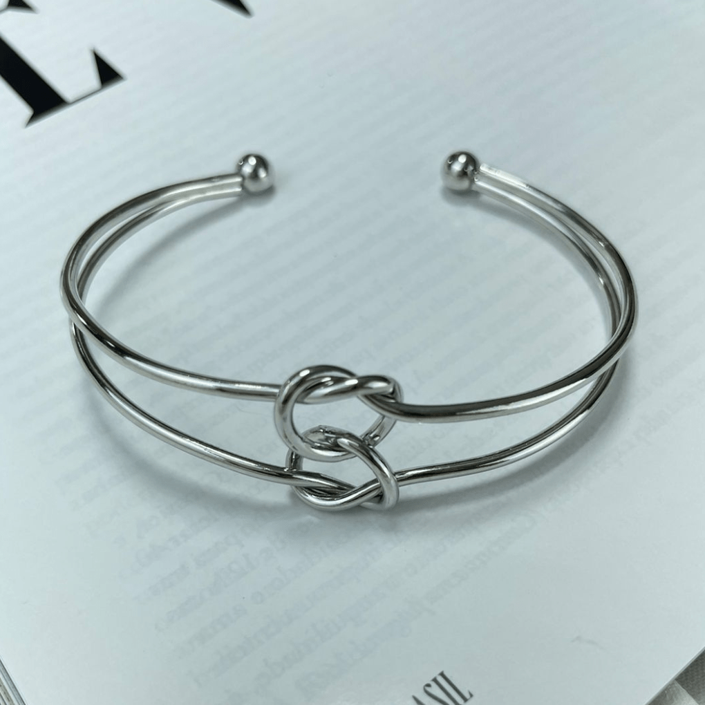 bracelete laço duplo prata