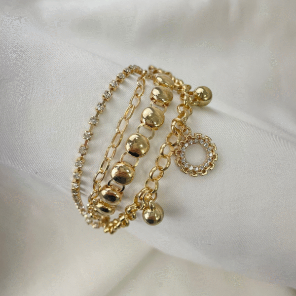 pulseira conjunto dourada