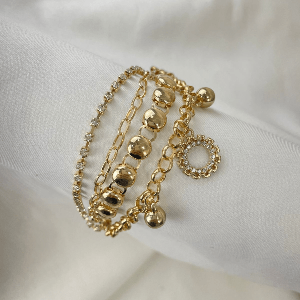 pulseira conjunto dourada