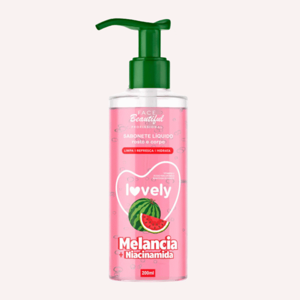 sabonete líquido rosto e corpo morango com colágeno face beautiful