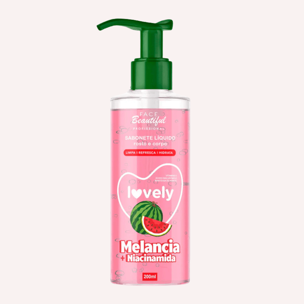 sabonete líquido rosto e corpo morango com colágeno face beautiful