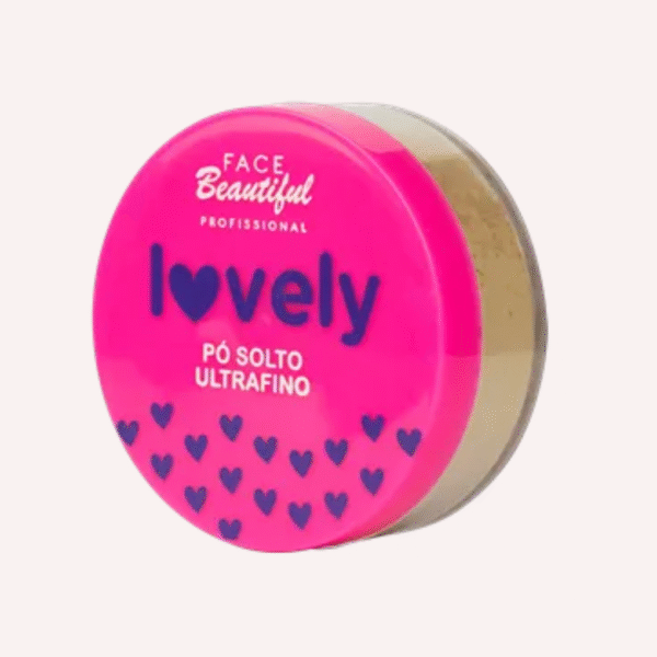 pó solto facial ultrafino lovely face beautiful
