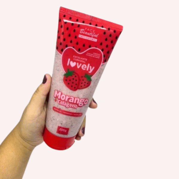 esfoliante corporal lovely morango com colágeno face beautiful