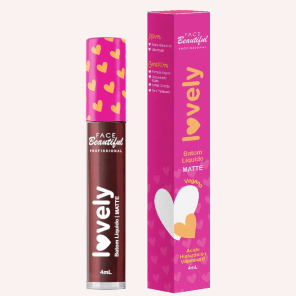 batom líquido matte lovely face beautiful