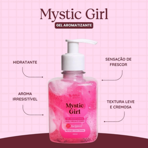 gel hidratante de morango com creme para o corpo e virilha mystic girl briá beauty