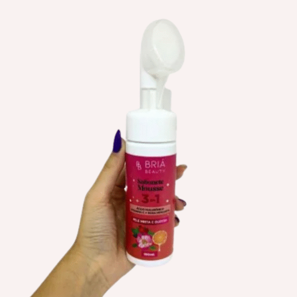 sabonete mousse facial 3 em 1 briá beauty