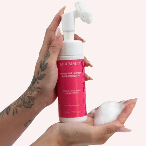 mousse de limpeza facial vitamina c lady beauty
