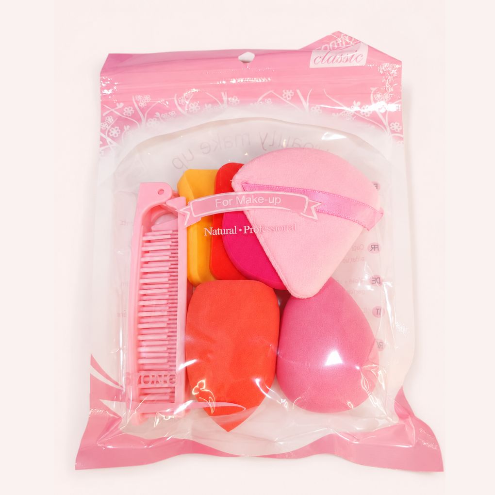 kit de esponjas para maquiagem com acessórios