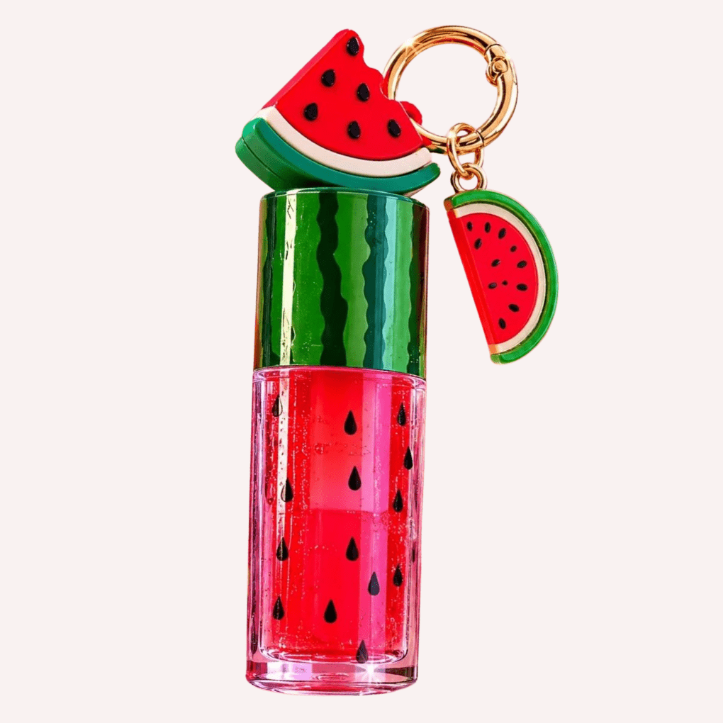 gloss labial watermelon lip oil com chaveiro warda beauty