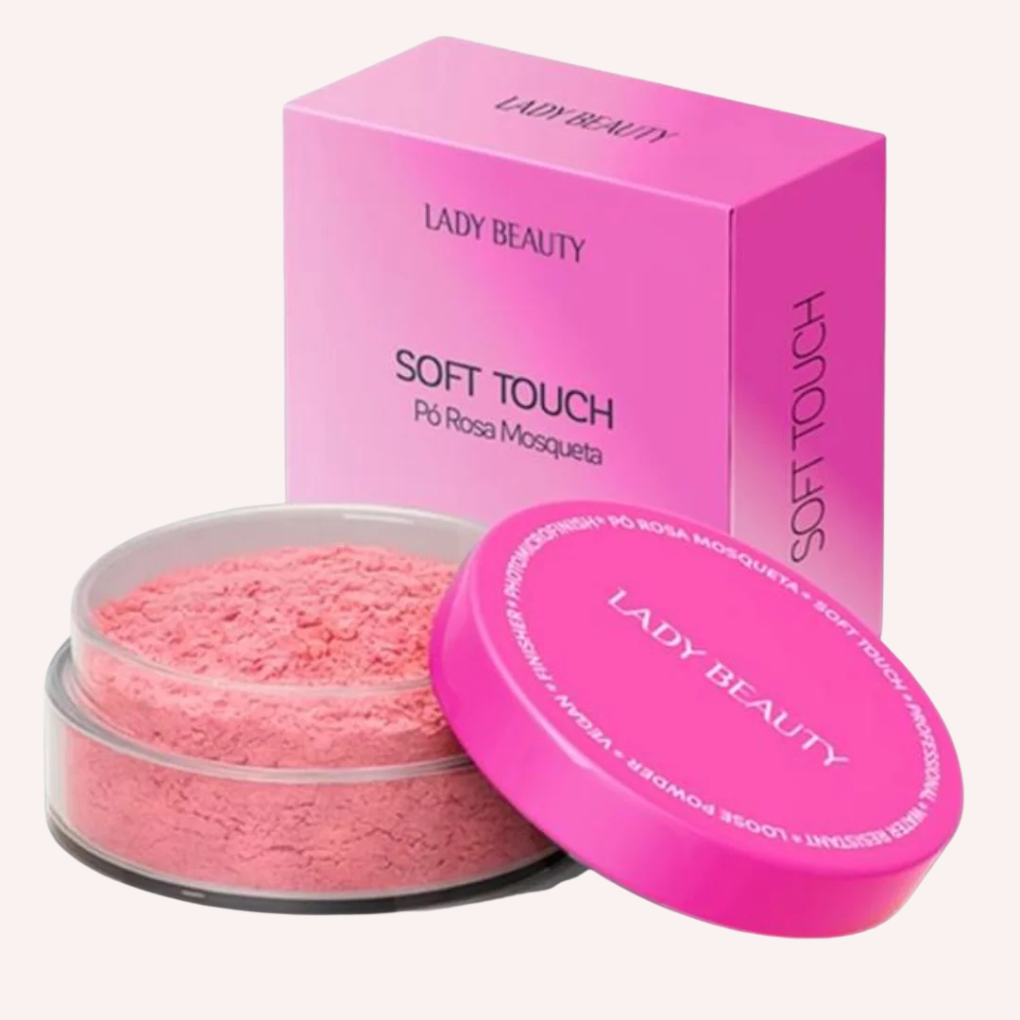 pó soft touch rosa mosqueta lady beauty
